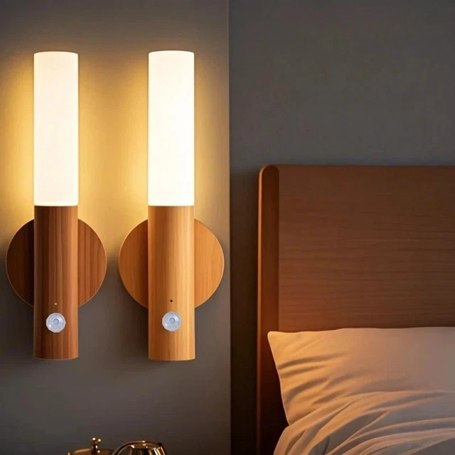 RECHARGEABLE LED INDUCTION Night Light Motion Sensor Closet Wall Lamp ...