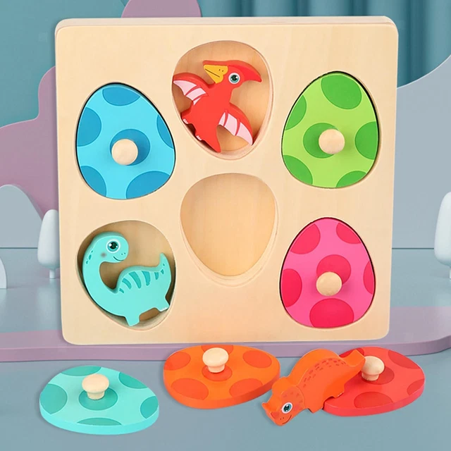 Puzzle en Bois - Montessori - Animaux - 6 Pièces - Jouet Éducatif - 2-3 Ans - Jeux - Jouets