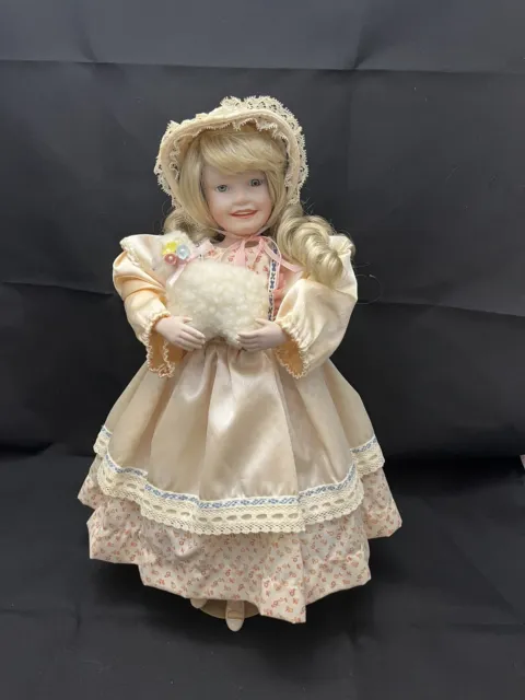 Mary Had a Little Lamb, Porcelain Doll, Limited Edition Mother Goose Collection