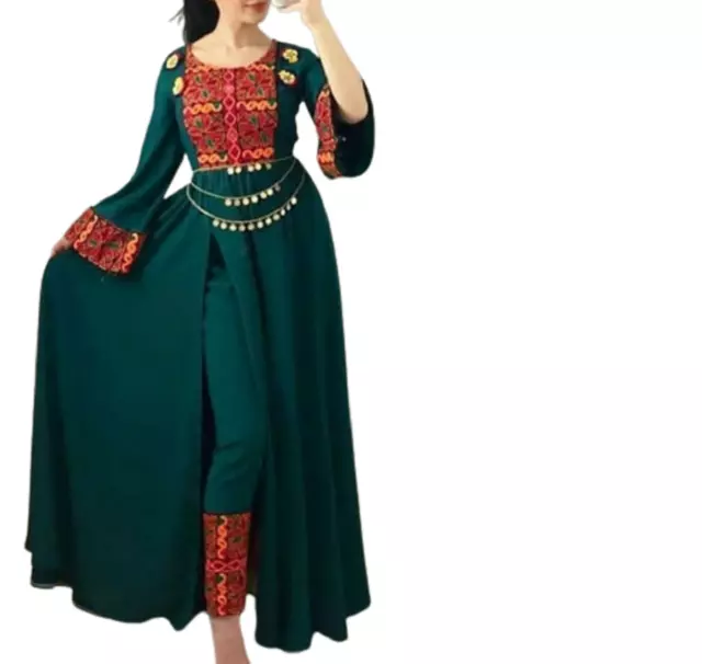 Afghan Kochi Wedding Traditional three Piece Velvet Charma Dozi frock /Dress