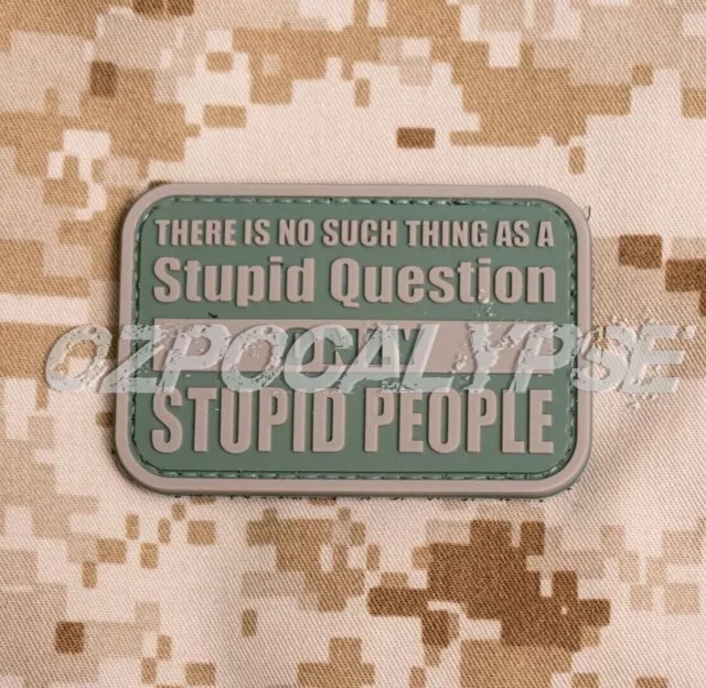 No Stupid Questions Patch - Tactical Instructor Teacher Learning Hook Loop Funny