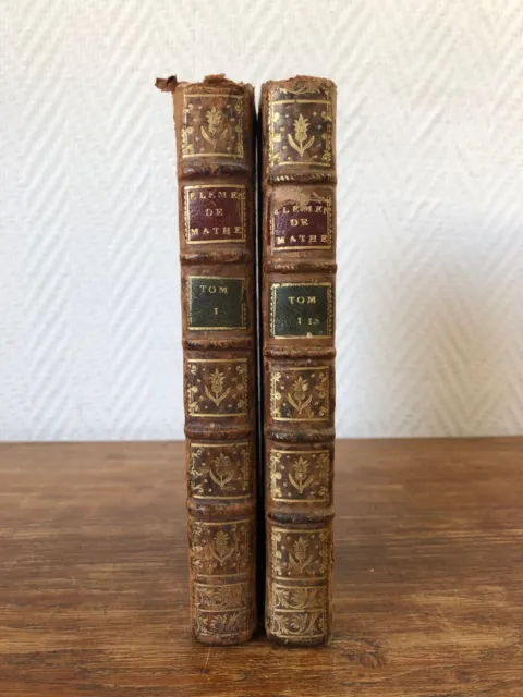 RIVARD Abrégé des Elemens de Mathématiques & Géométrie SAILLANT 1772 en 2 vol.
