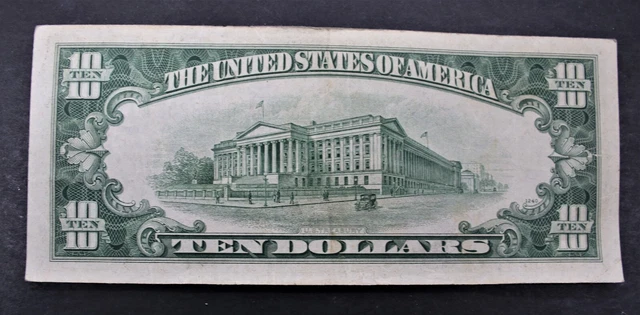 1934 D $10 Ten Dollar Silver Certificate Note Blue Seal 2