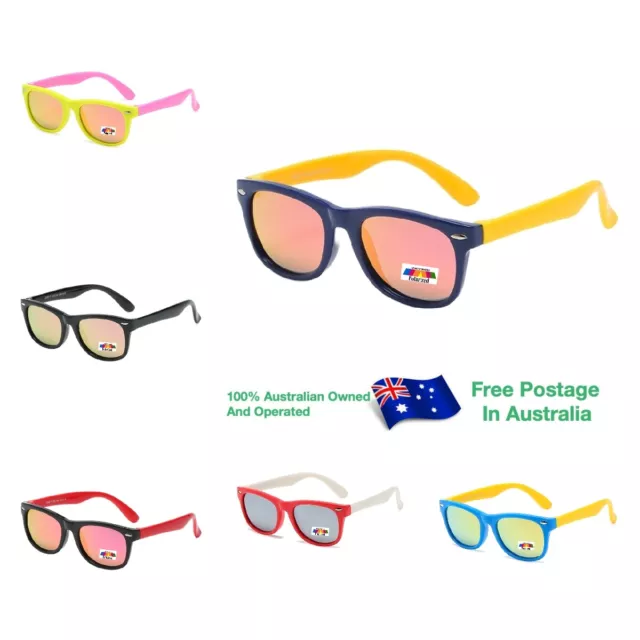 Flexible Polarised Kids Sunglasses Baby Children Boys Girls UV400 Mirror