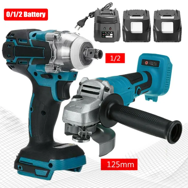 18V 1/2" Brushless Impact Wrench Driver Angle Grinder Li-Ion Battery For Makita