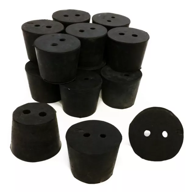 Rubber Stoppers, Size 6, 2-Hole. Pack of 1-Pound.