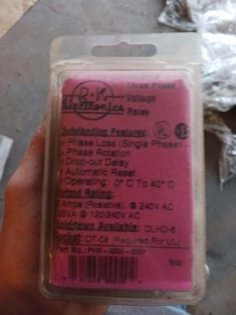 Brand New R-K Electronics PVM-480A-200P 120/240V Socket Voltage Relay NOS