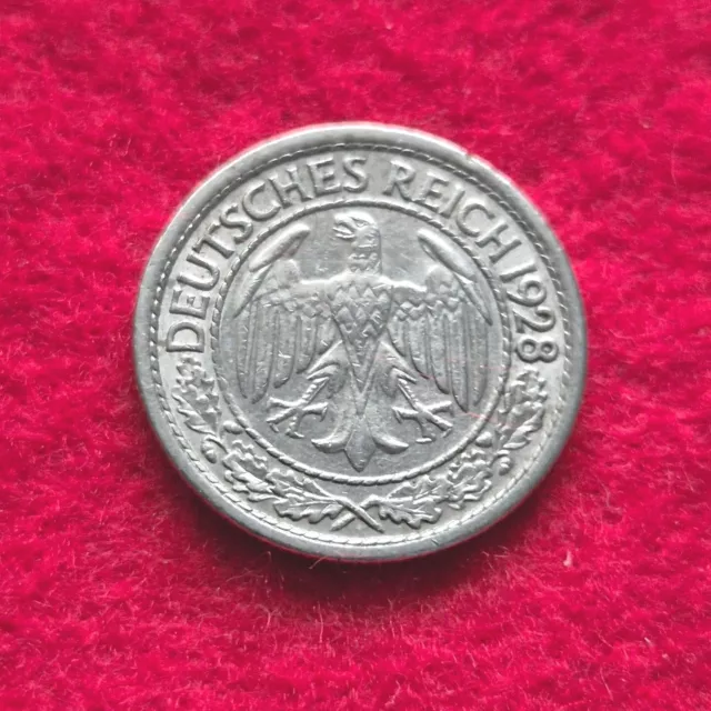 50 Reichspfennig Deutsches Reich 1928 J -  Kursmünze Weimarer Republik  J.324