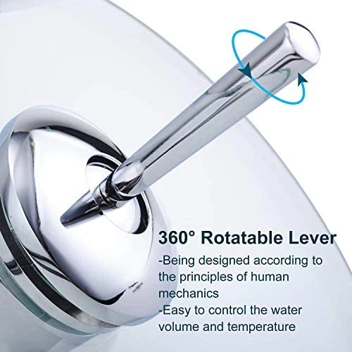 Funime Glass Basin Taps Waterfall Bathroom Sink Mixer Taps Modern With Hoses 12