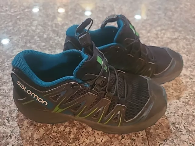 Salomon XA Pro Hiking Shoes Youth Size US 3 Trail Running Black Blue Kids