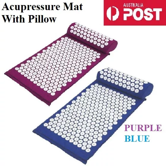 Acupressure Mat and Pillow Set Chronic Back/Neck Pain Relief Muscle Relaxation