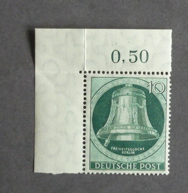 Berlin 1951, Freiheitsglocke Klöppel links, Nr. 76 Ecke Rand o. l. postfrisch **