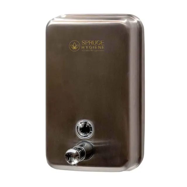 Stainless Steel Liquid Hand Soap Dispenser 1000ml Wall Mounted Washroom Kitchen