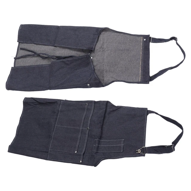 Stylish Classic Canvas Apron Wear Resistance Workshop Tool Apron Blue