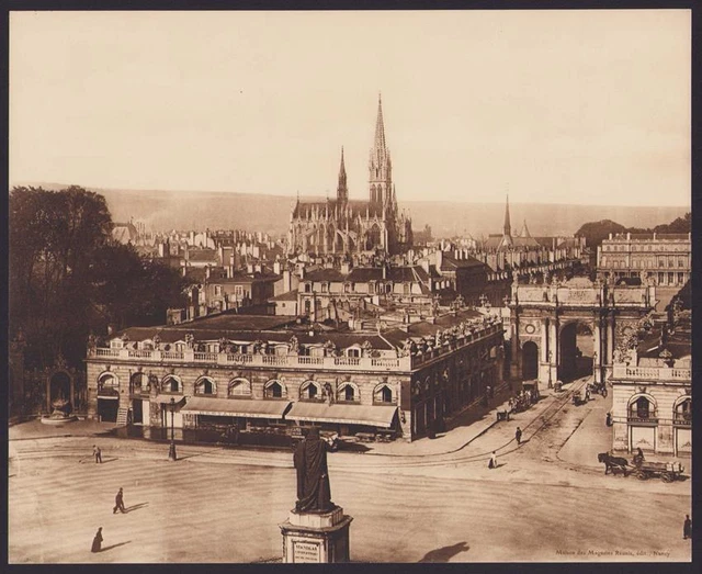 Riesen-CPA Nancy, Place Stanislas, Arc de Triomphe, Place de la Carriere, Eglis