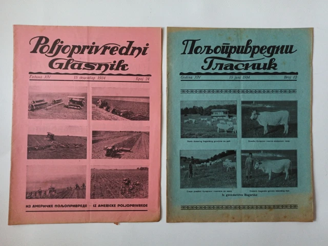 2 x 1934 Landwirtschaftsblatt Poljoprivredni Glasnik Jugoslawien Zeitschrift