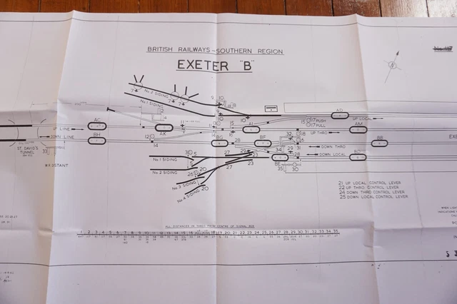 EXETER B SIGNALLING Signal Box Sidings Railway Plan Diagram Southern ...