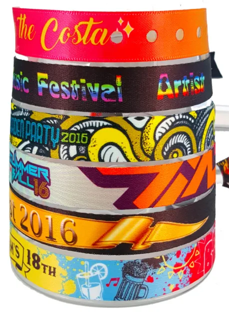 60 Personalised Fabric Wristbands - Your wristband/your design