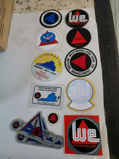 (13) NOS Vintage Westmoreland Mining Co. Helmet Stickers