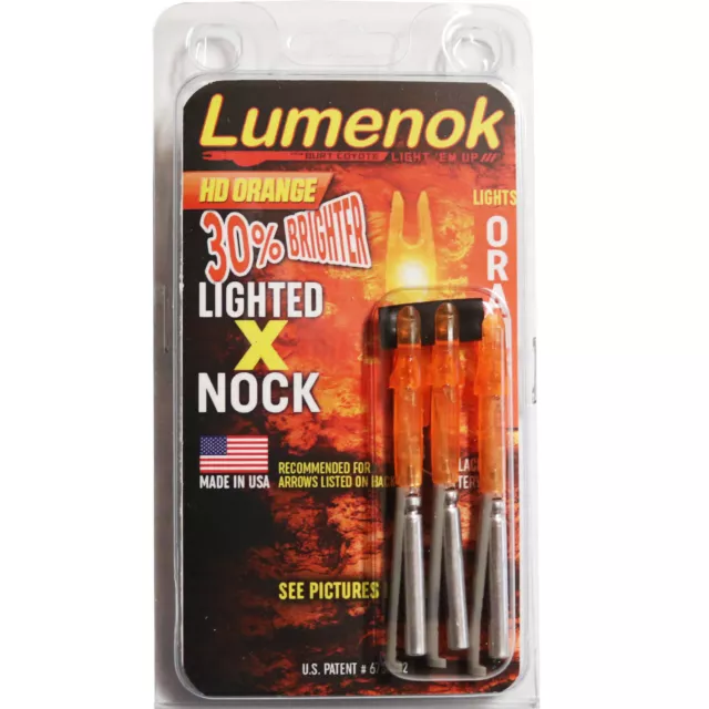 Burt Coyote Lumenok Lighted Nock X X3 HD Orange 3 Pack Red #00013