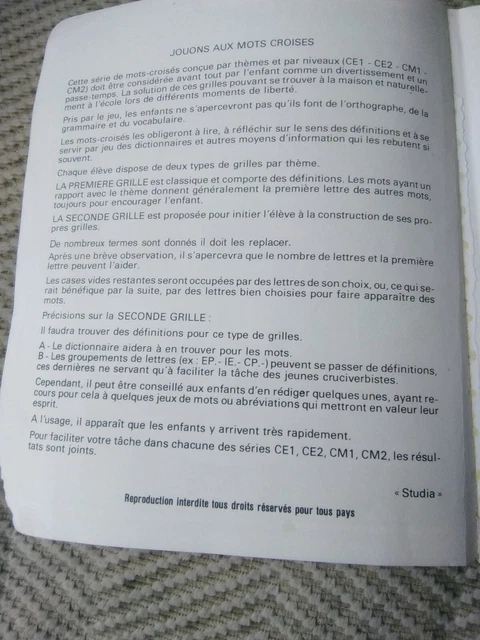 Jouons Aux Mots Croisés Lebreton Christian Ce1 3