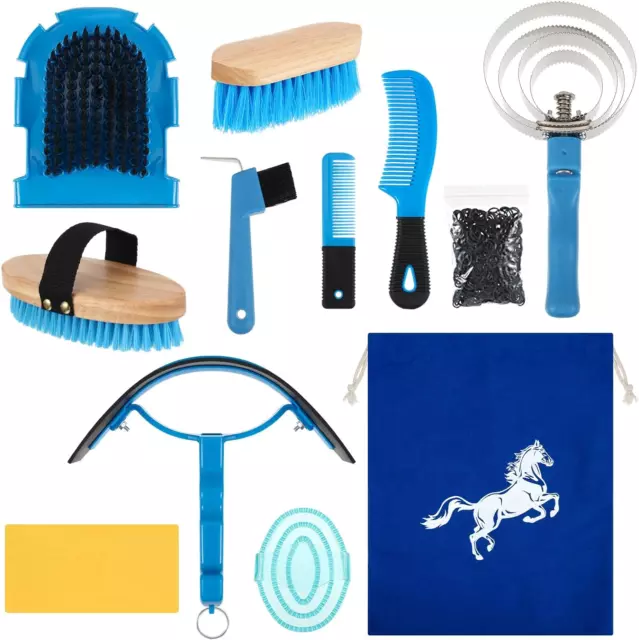 12-Piece Horse Grooming Kit with Organizer Tote Bag