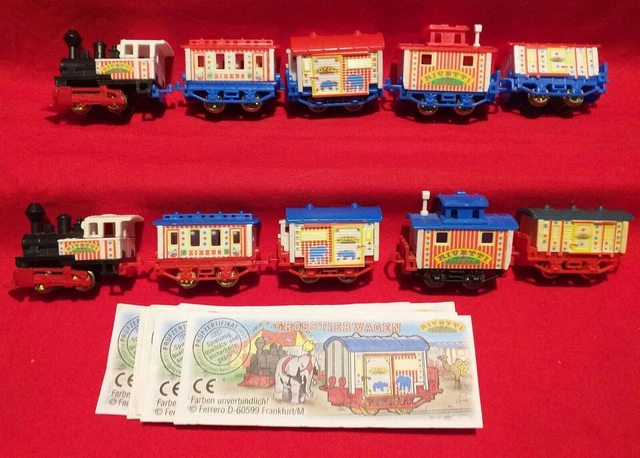 Raro TRENINO RIVETTI  Kinder Germania, 2 convogli più variante 1997 con cartine