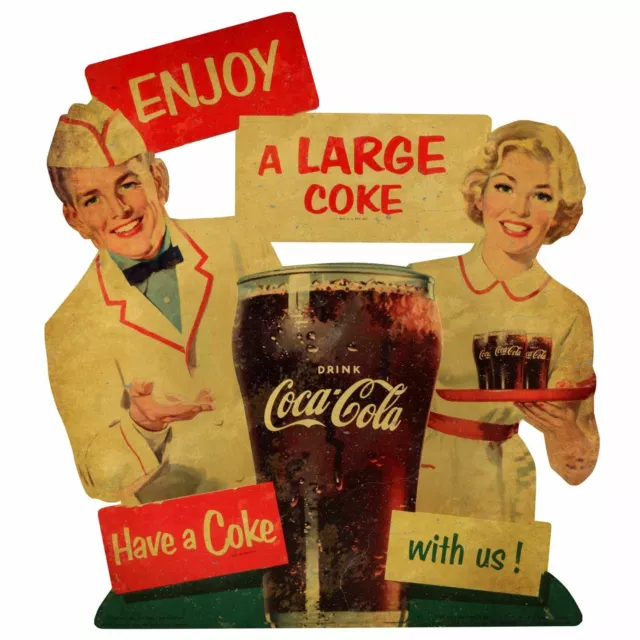 Diner Style Cook Waitress Coca Cola Heavy Duty Usa Made Metal Advertising Sign