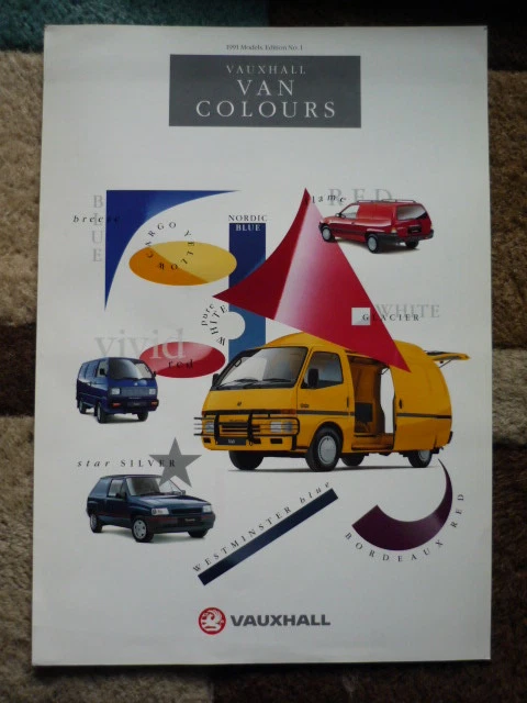 VAUXHALL LIGHT VANS COLOUR CHART BROCHURE 1991. jm £4.99 - PicClick UK