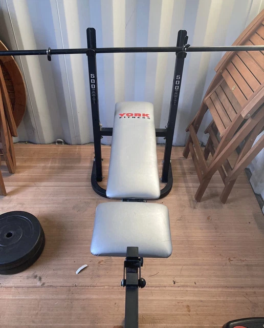 York fitness 500 on sale folding barbell bench