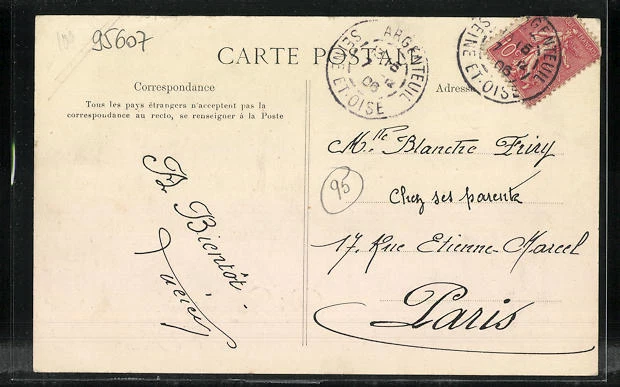 CPA Argenteuil, La Grande Rue, Cafe de Foy 1906 2