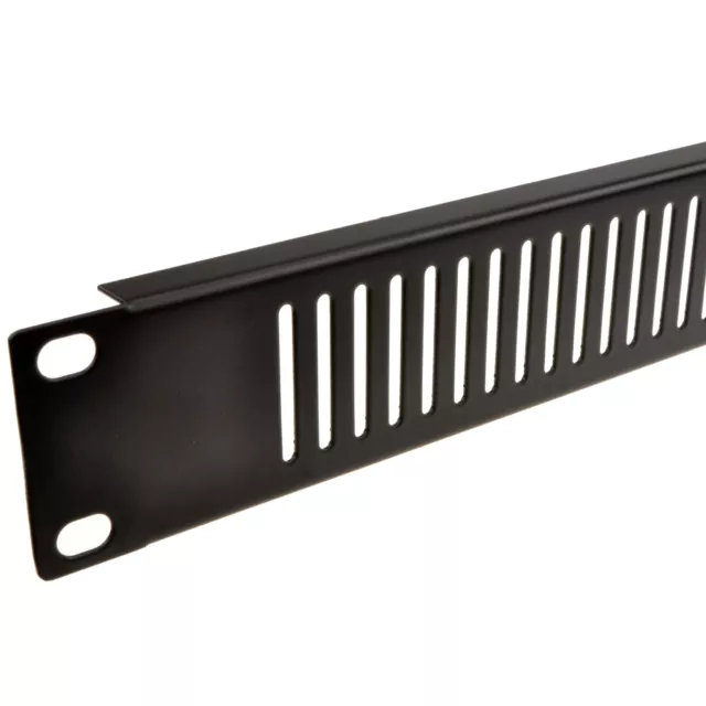 1U Blanking Plate for Comms Data Cabinet Rack 19 Vented Black [006978]