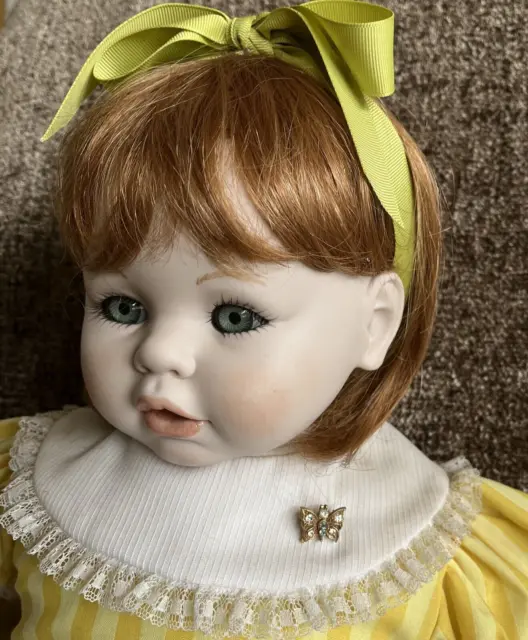 Adorable Lifelike 21" Porcelain Artist Baby Doll - Signed "Billie"