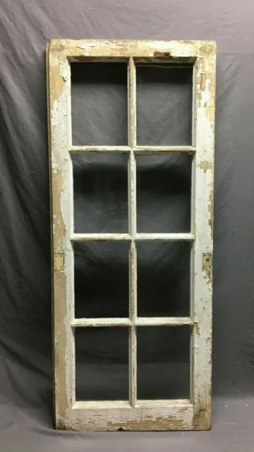 Antique Single 8 Lite Casement Cabinet Cupboard Window Vintage 19x45 1401-21B