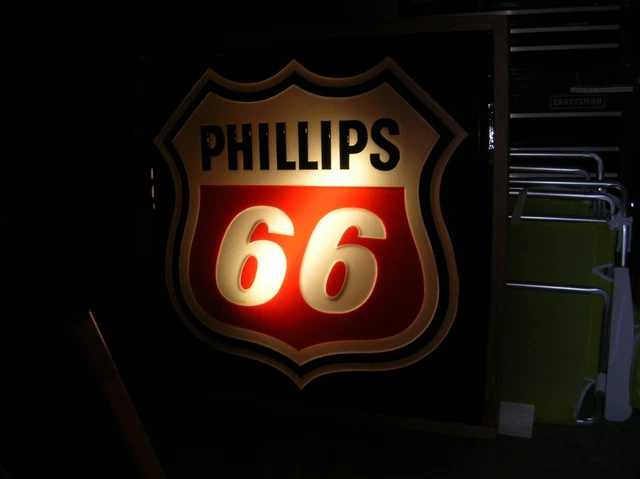 PHILLIPS 66 bp citgo gulf shell sunoco lighted gas oil sign