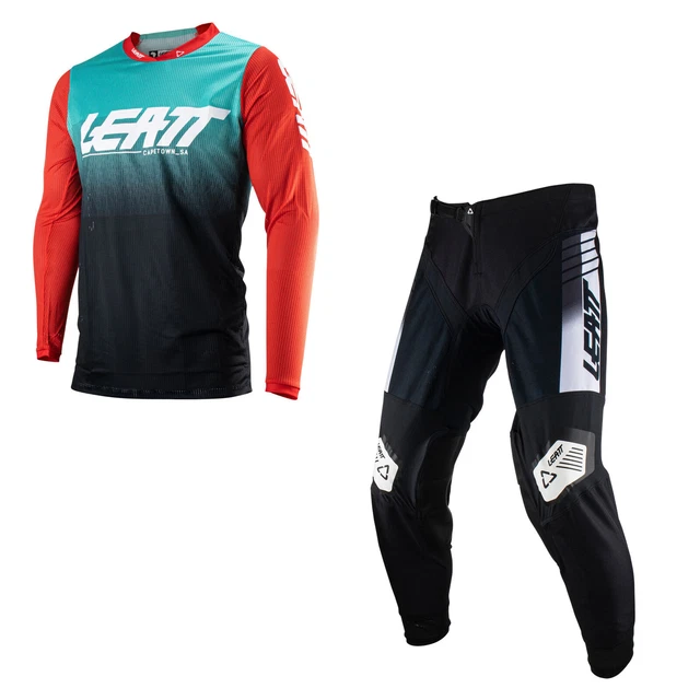 Pantaloni Leatt Moto 4.5 Fuel Nero MX Motocross Enduro Combo Cross Jersey