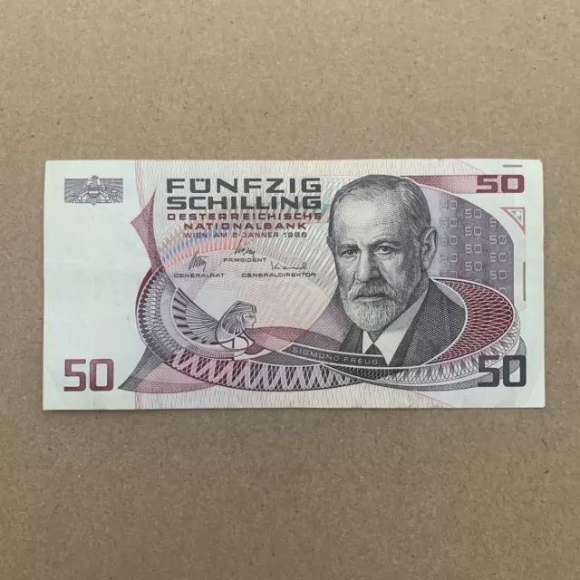 Sigmund FREUD - Rare AUSTRIA 50 SHILLING PRE EURO Medical School MONEY BANKNOTE