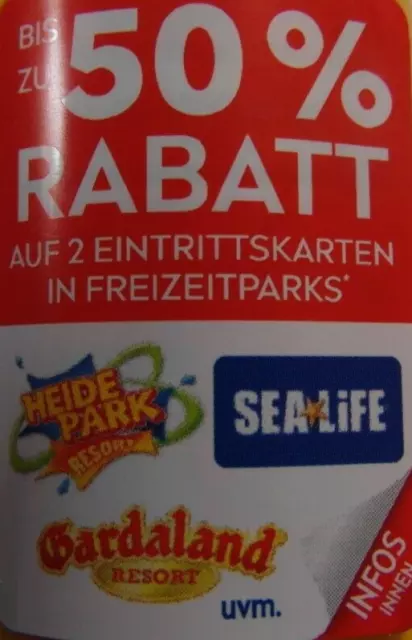 Bis zu 50% Rabatt Freizeitpark Gutschein - Heide Park Resort Gardaland Sea Life