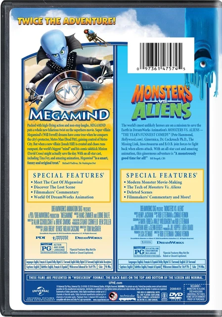 MEGAMIND / MONSTERS vs. Aliens Double Feature (DVD) Will Ferrell (US