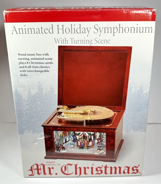 MR CHRISTMAS ANIMATED Holiday Symphonium w Turning Scene Skate