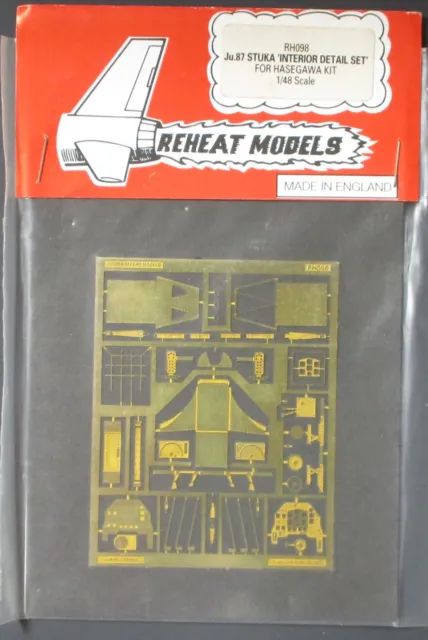 Reheat Models 1/48th Scale Ju 87 Stuka Interior PE Detail Set No. RH098