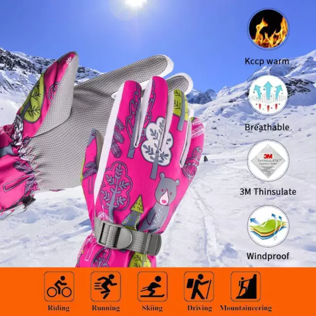 Kinder Handschuhe Winter Junge Mädchen Sport Fahrrad Laufen Warm Skihandschuhe