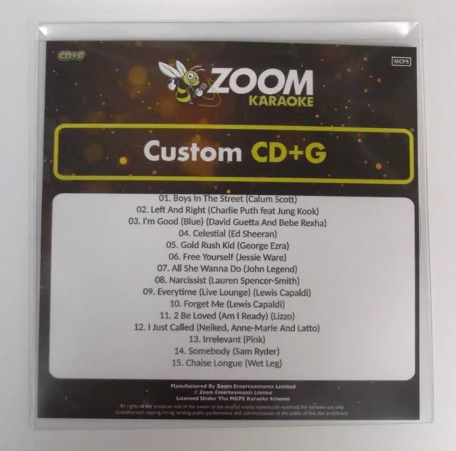 Zoom Karaoke CD + G Disc - Pop Chart Picks 2022 (Teil 4) - 15 große Pop Hits!