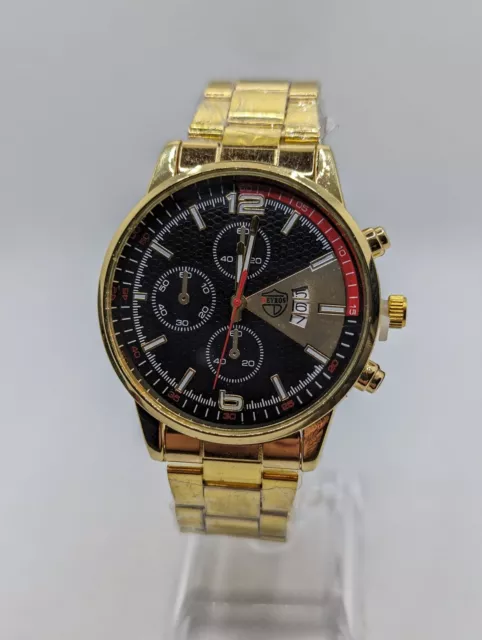 Mens watch gold band