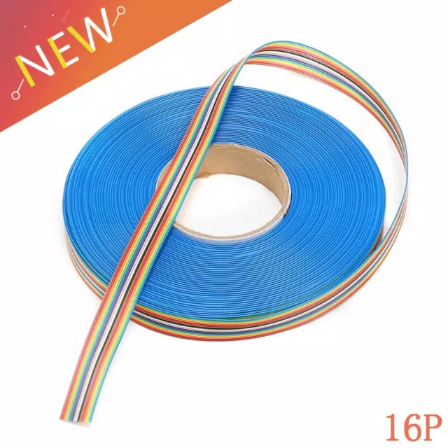 Hilitchi IDC Rainbow Color Flat Ribbon Cable-10 wire (15ft)