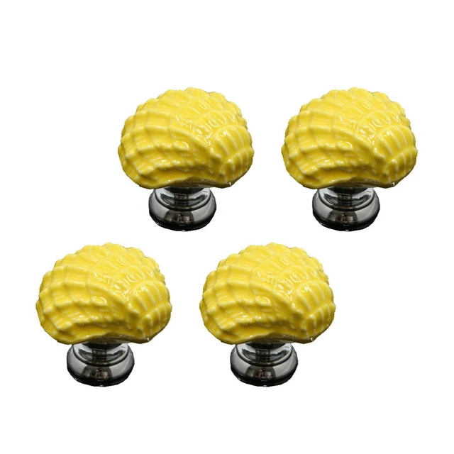 4 Pcs Ceramic Drawer Knobs Dresser Drawer Pulls Cabinet Drawer Pulls Pumpkin 6