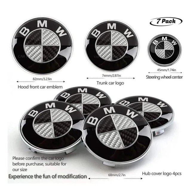 Biomar Labs Emblème BMW 51148132375 Argent Black Edition 82mm - Logo Avant Capot Coffre