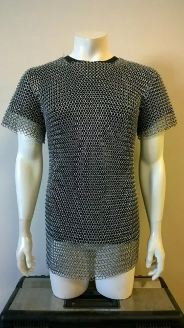 Aluminium Chainmail T-Shirt Butted Aluminum Chain Mail Haubergeon Medieval Armor