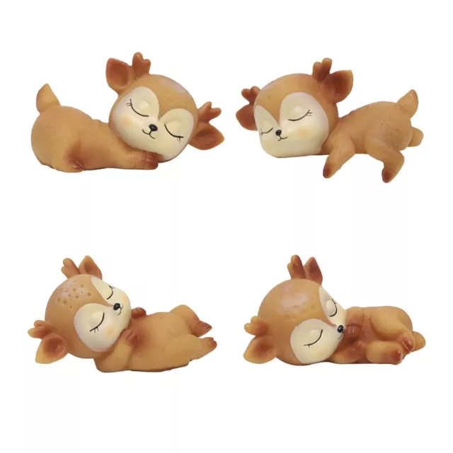 4er Set schöne Hirschfiguren Kawaii Ornamente Kinder Spielzeug Rehkitz