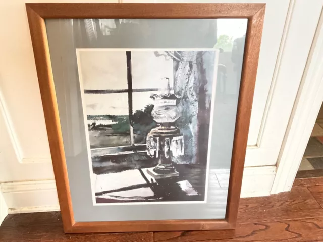 RARE 1979 PRINT BY Andrew Wyeth ~ The Crystal Lamp ~Framed Matted OUT OF PRINT